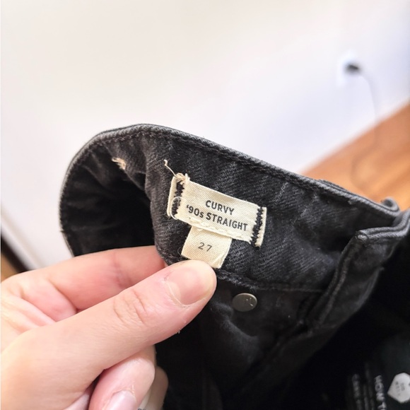 Madewell black wash curvy 90s straight jeans size 27 - Picture 7 of 8